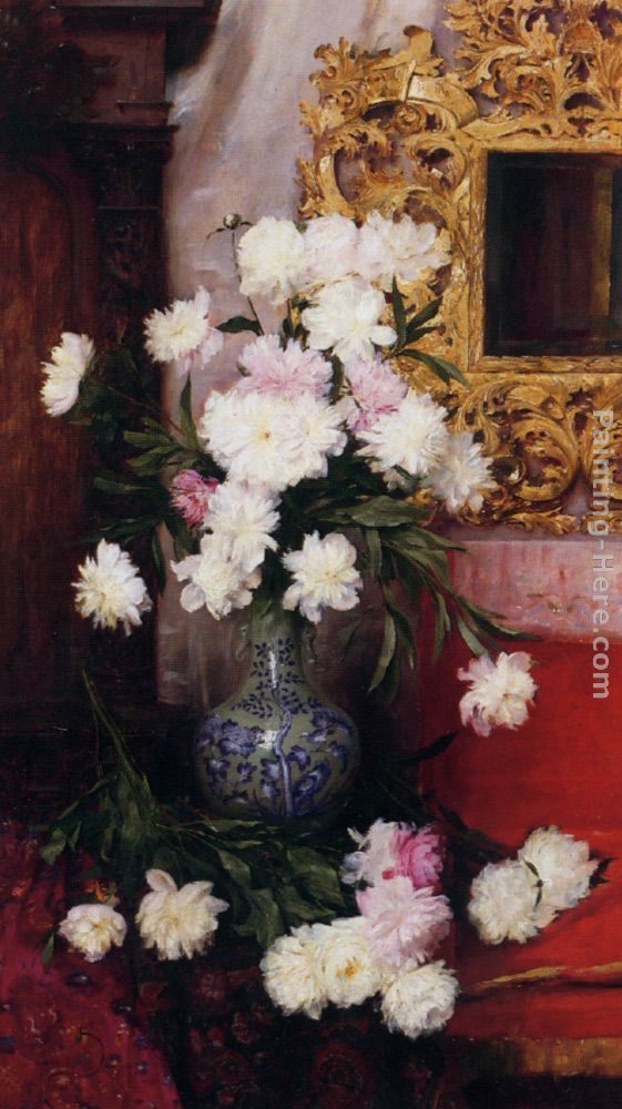 Albert Aublet Vase de pivoines